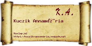 Kuczik Annamária névjegykártya